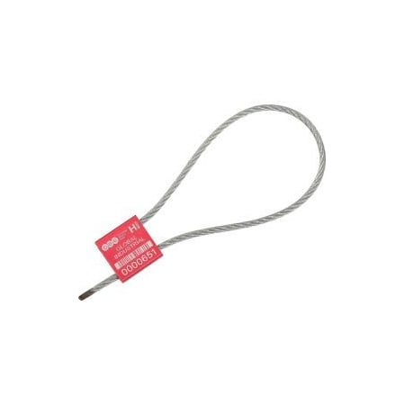 Cambridge Security Seals Metal Cable Seal 1/8x12L Red 50/Pack CBL20912